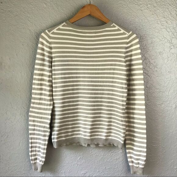 Banana Republic Taupe/Off White Striped Sweater XS - Picture 2 of 6